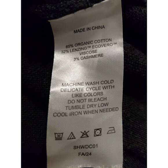 Quince Womens Knit Short Sleeve Organic Cotton Cashmere Blend Top Charcoal Grey - Picture 9 of 9